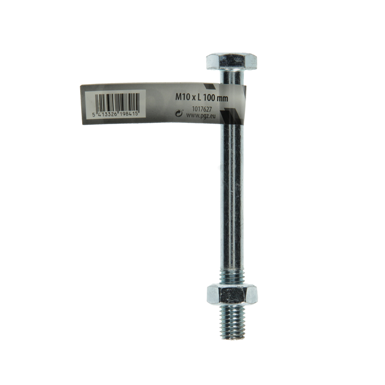 Mack 1017627 - boulon mécanique + écrou acier galvanisé 1 pc m10 x100 mm | 10 pièces