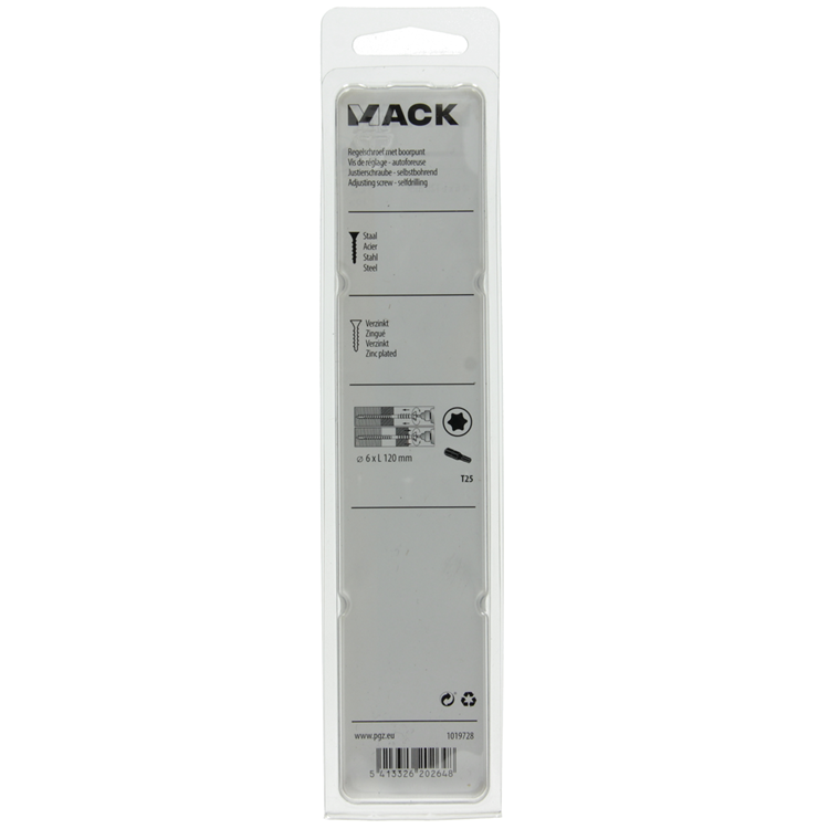 Mack 1019728 - vis de réglage galvanisée 10 pcs 6 x 120 mm | 5 pièces