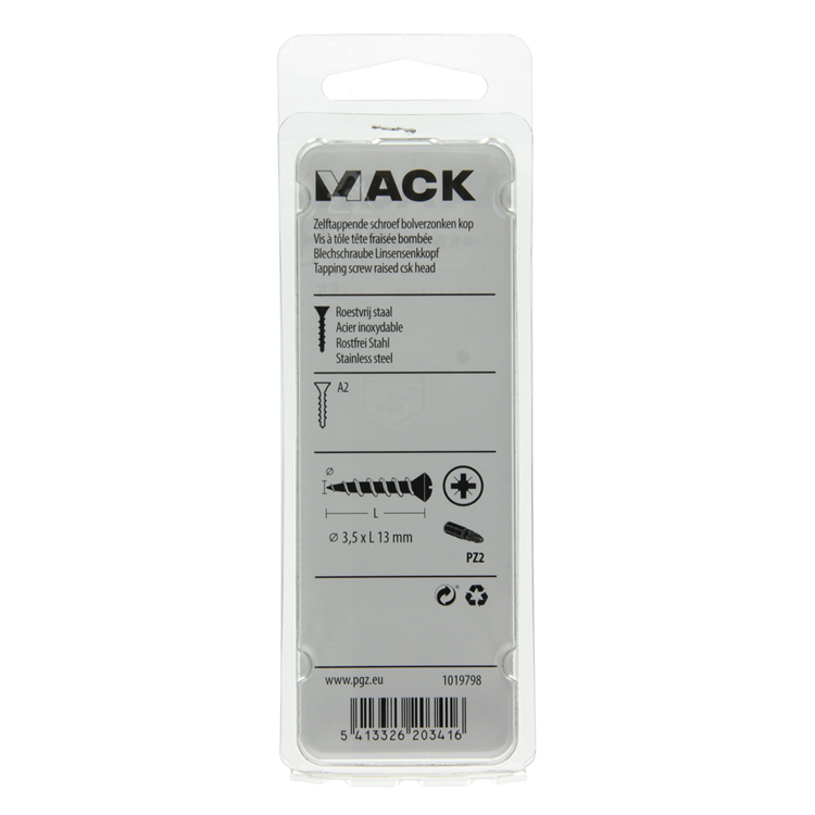 Mack 1019798 - vis autotaraudeuse à tête sphériquea2 14pcs 3,5 x 13 mm | 10 pièces