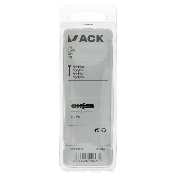 Mack 1017881 - bouchon polyéthylène 20 pcs 7 mm | 5 pièces