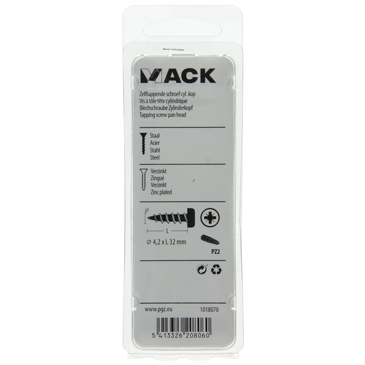 Mack 1018070 - culasse à vis autotaraudeuse galv. 35 pièces 4,2 x 32 mm | 5 pièces