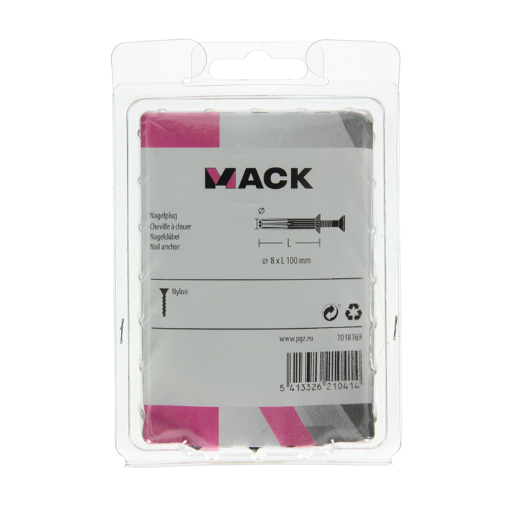 Mack 1018169 - bouchon à clous en nylon polyamide 18 pièces 8 x 100 mm | 3 pièces