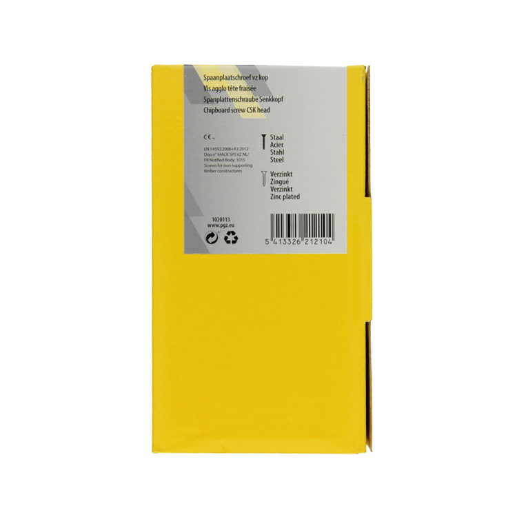 Mack 1020113 - vis pour panneaux d'aggloméré avec tête jaune avec 200 pièces 5,0 x 40 mm | 3 pièces