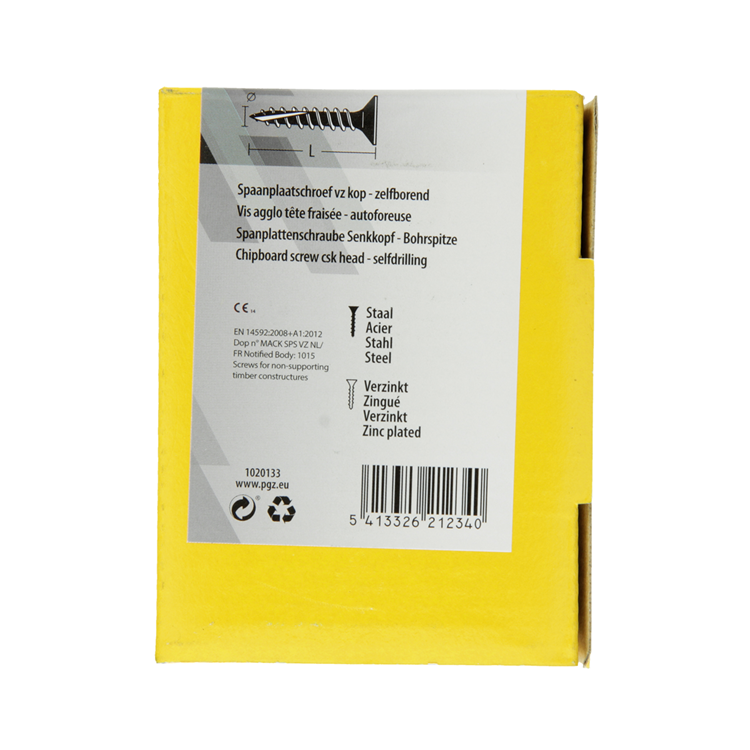 Mack 1020133 - vis pour panneaux d'aggloméré vz kp-autotaraudeusegvz 200pcs 3,5 x 40 mm | 5 pièces