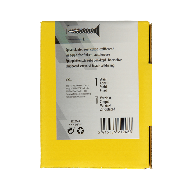 Mack 1020143 - vis pour panneaux d'aggloméré vz kp-self-lockinggvz 200pcs 4,5 x 30 mm | 5 pièces