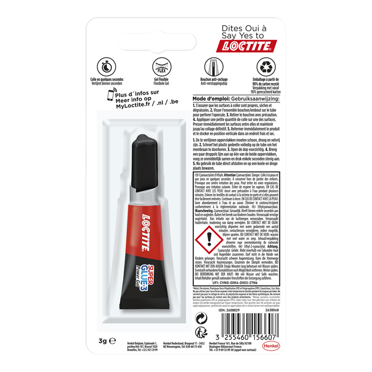 Loctite 1069861 - gel puissant 3g | 6 pièces