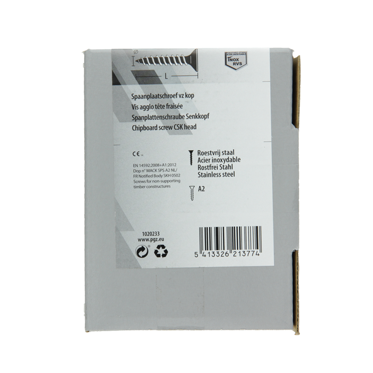 Mack 1020233 - vis pour panneaux d'aggloméré tête VZ acier inoxydable a2 200 pcs 4,0 x 30 mm | 2 pièces