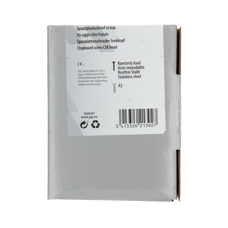 Mack 1020247 - vis pour panneaux d'aggloméré tête VZ acier inoxydable A2 50 pcs 5,0 x 70 mm | 2 pièces