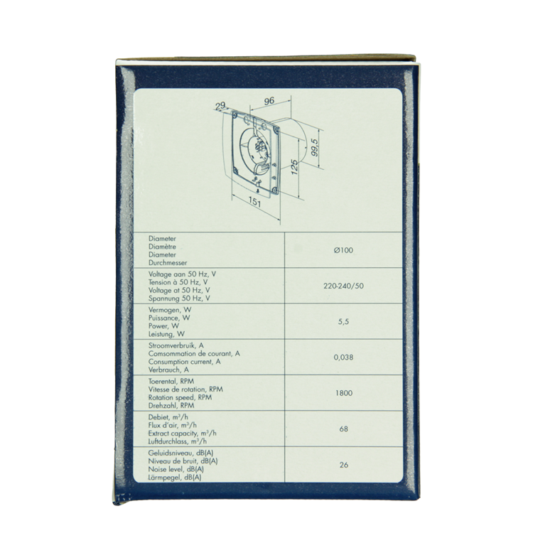 Renson 1069252 - mech.ventil. capteur d'humidité minuterie9411h (dia 100) | 2 pièces