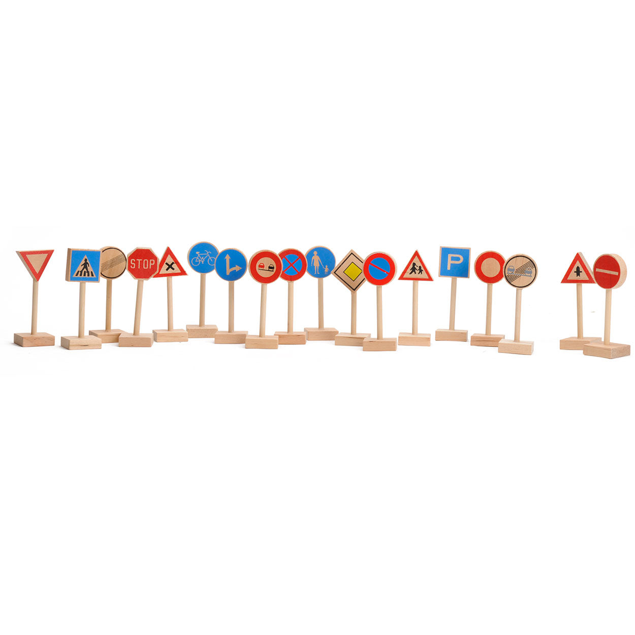 Ensemble de panneaux de circulation en bois Playwood, 18dlg.