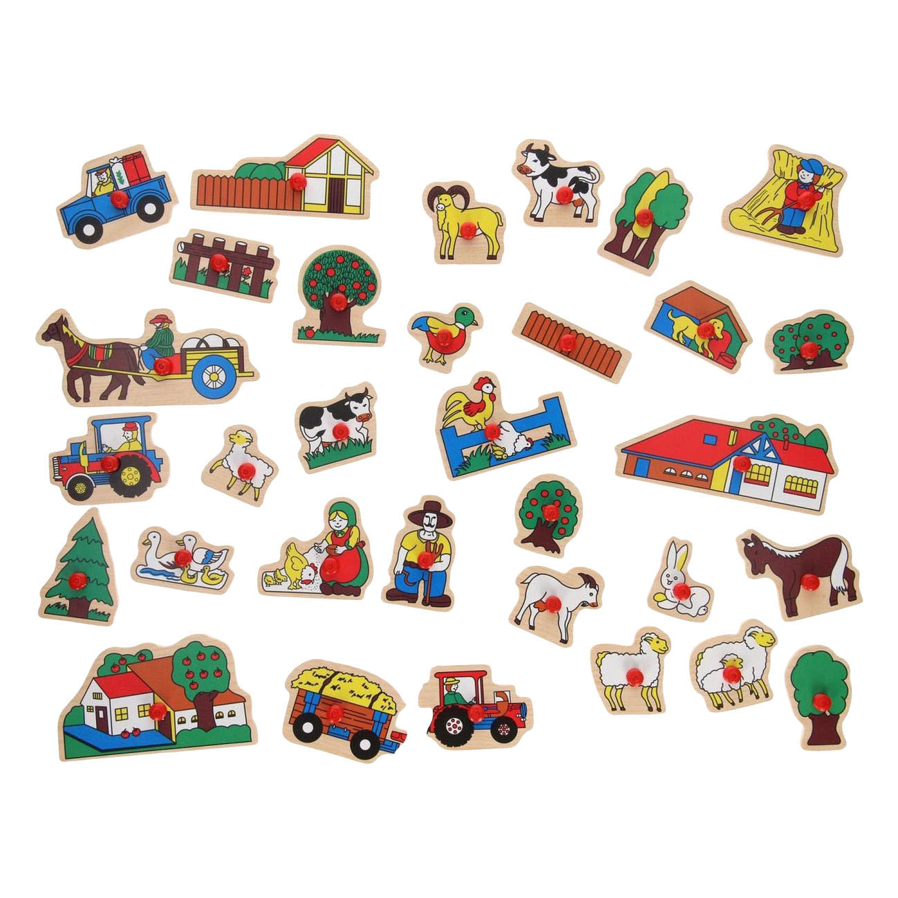 Playwood puzzle en bois ferme extra large - 32 pcs.