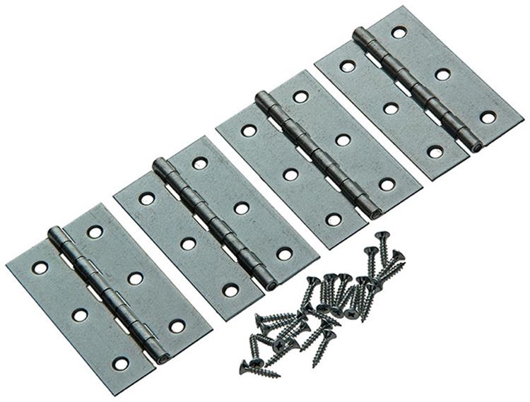 Mack 1013506 - 4 charnières étroites galvanisées h 80 x l 45 mm | 5 pièces