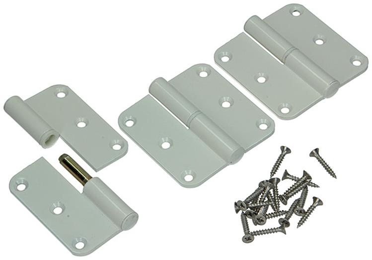 Yale 1019140 - 3 charnières aluminium finition blanc coin gauche 80x80mm | 2 pièces