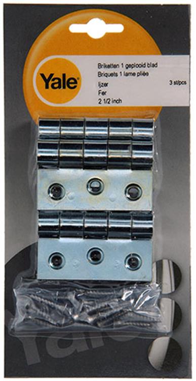 Yale 1019151 - 3 briquettes de fer 1 lame pliée 2 1 2 pouces | 2 pièces