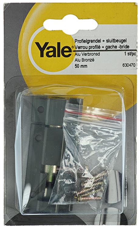 Yale 1019183 - boulon profilé avec support de verrouillage bruni 50mm | 5 pièces