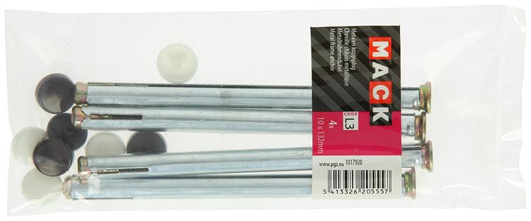 Mack 1017920 - cheville pour cadre métallique en acier galvanisé 4 pcs 10 x 130 mm | 5 pièces