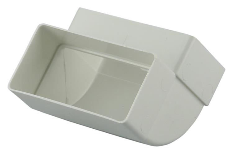 Renson 1006403 - Raccord d'angle PVC vert.90° 7015 blanc 110x55mm | 3 pièces