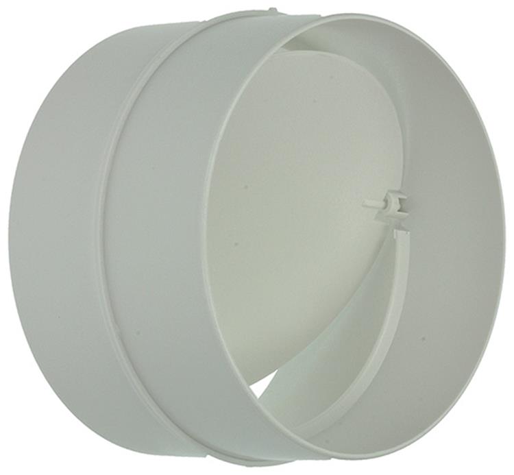 Renson 1006398 - Pièce de raccordement PVC + clapet anti-retour 7007 blanc ø 100 | 2 pièces