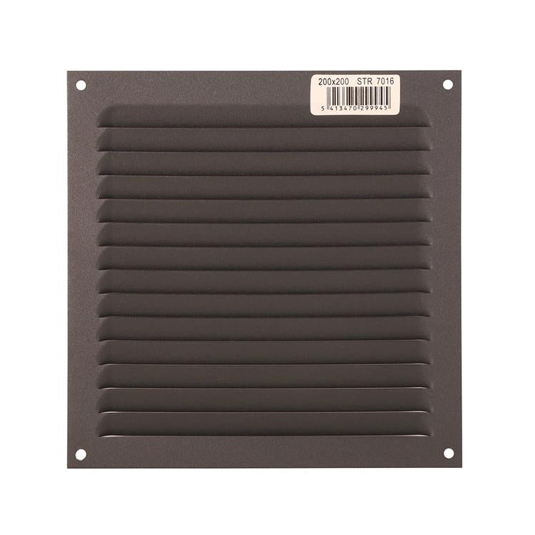 Renson 1062428 - grille à ailettes en saillie plate aluminium 436 (200x200) structure 7016 | 10 pièces