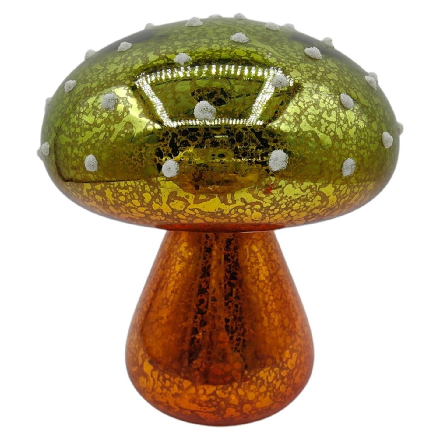 Statue ambiance manoir champignon LED vert 12,5x15cm