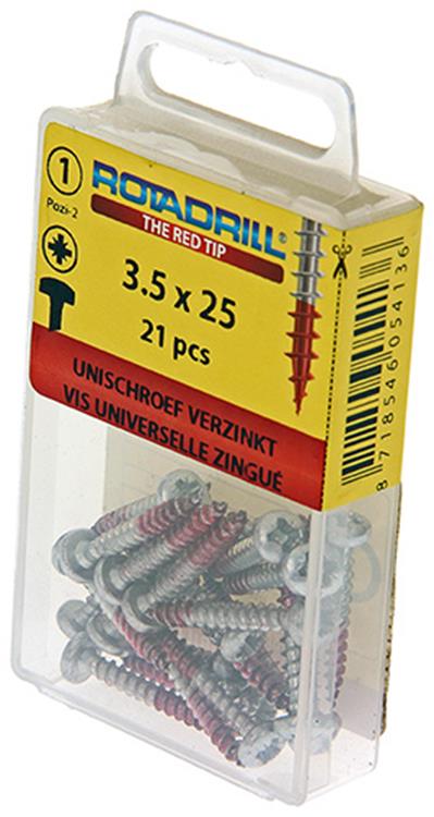 Rotadrill 1039843 - vis universelle ck pzd vz 3,5x25mm (21) | 6 pièces