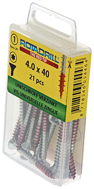 Rotadrill 1039925 - vis universelle vktx vz 4,0x40mm (21) | 6 pièces