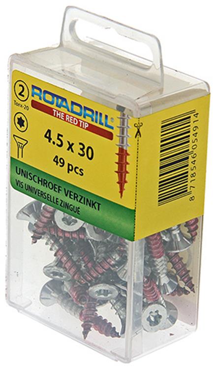 Rotadrill 1039942 - vis universelle vktx vz 4,5x30mm (49) | 6 pièces