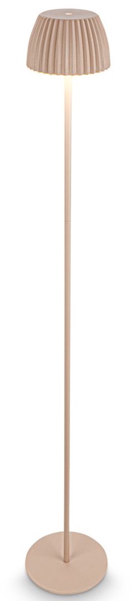 B.k.licht briloner champ - lampadaire rechargeable - lampe sur pied sans fil - dimmable - réglable en hauteur - pour intérieur et extérieur - beige - ø19 x 124 cm
