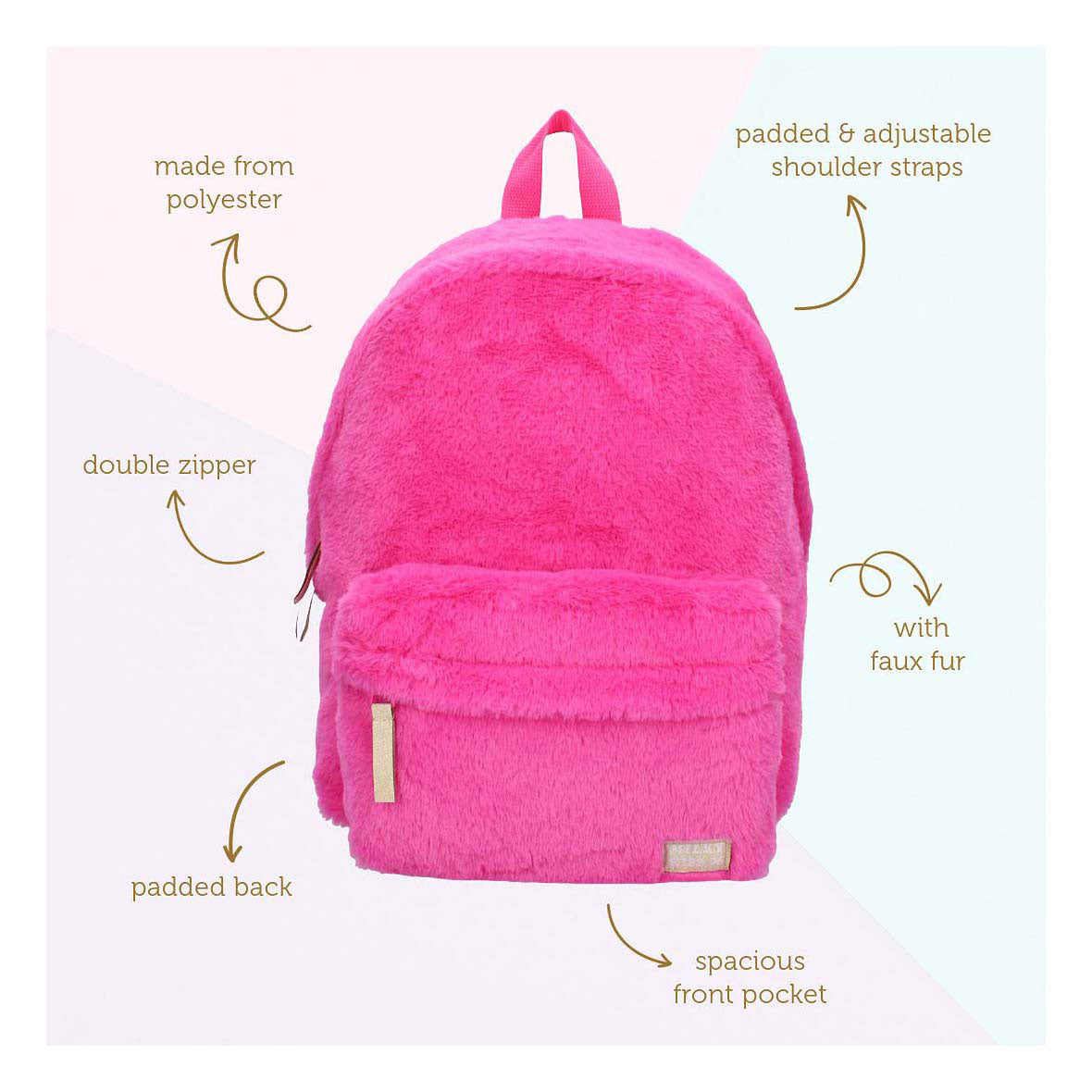 Milky Kiss Sac à dos le facteur wow moelleux rose