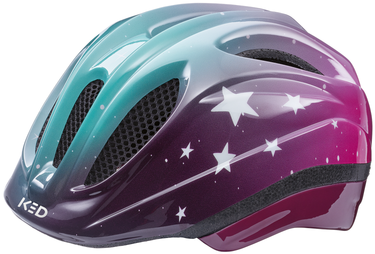 Ked Fietshelm Meggy II Trend S (46-51 cm) Stars Pink Aqua Glossy