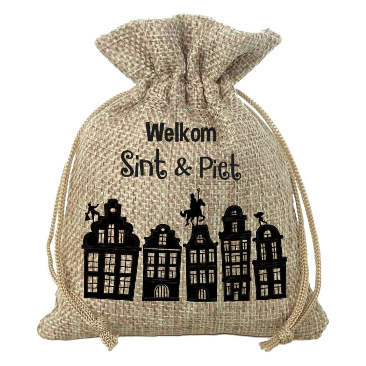 Sac cadeau de jute - Bienvenue Sint Piet
