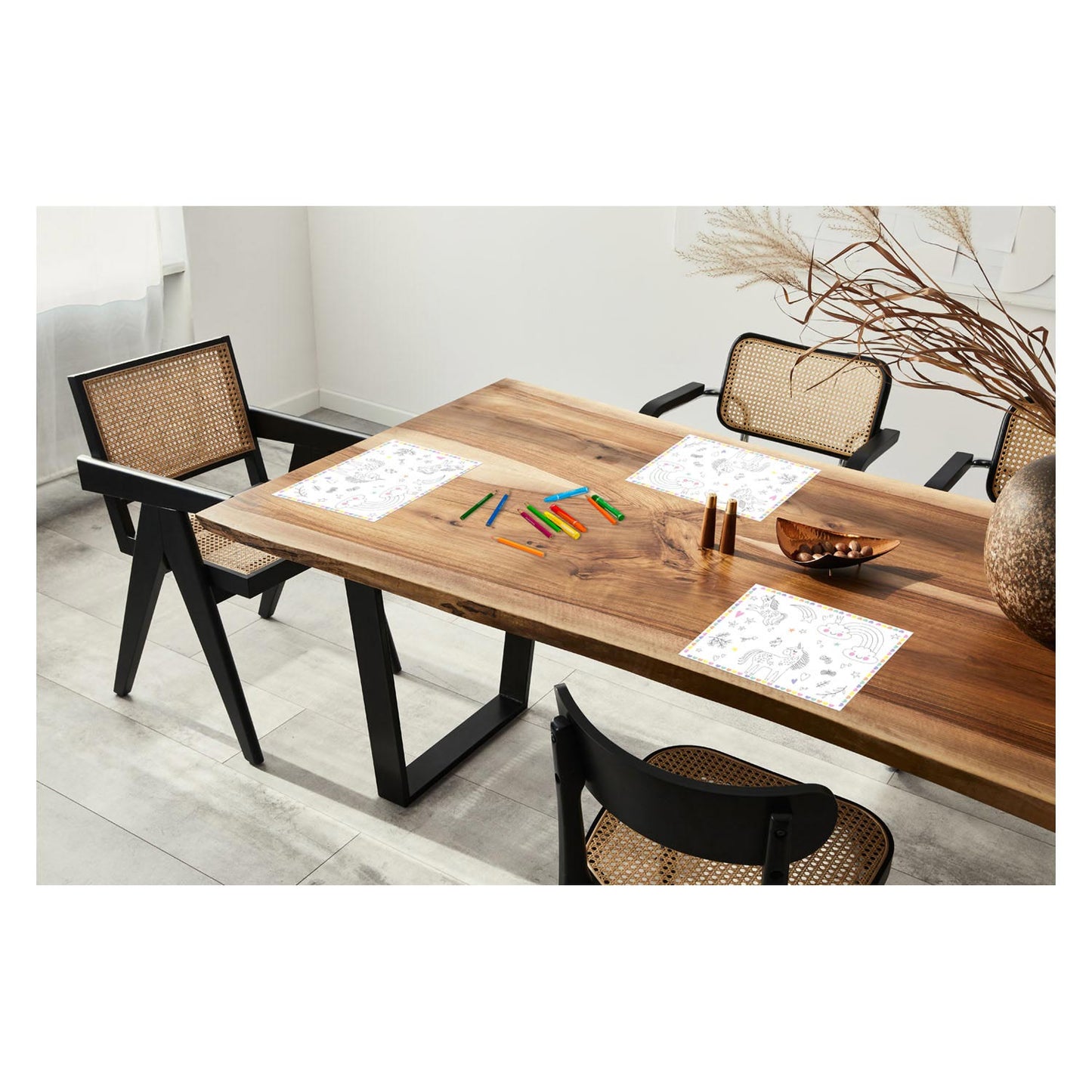 Placemats colorisables Unicorns Rainbows, 6e.