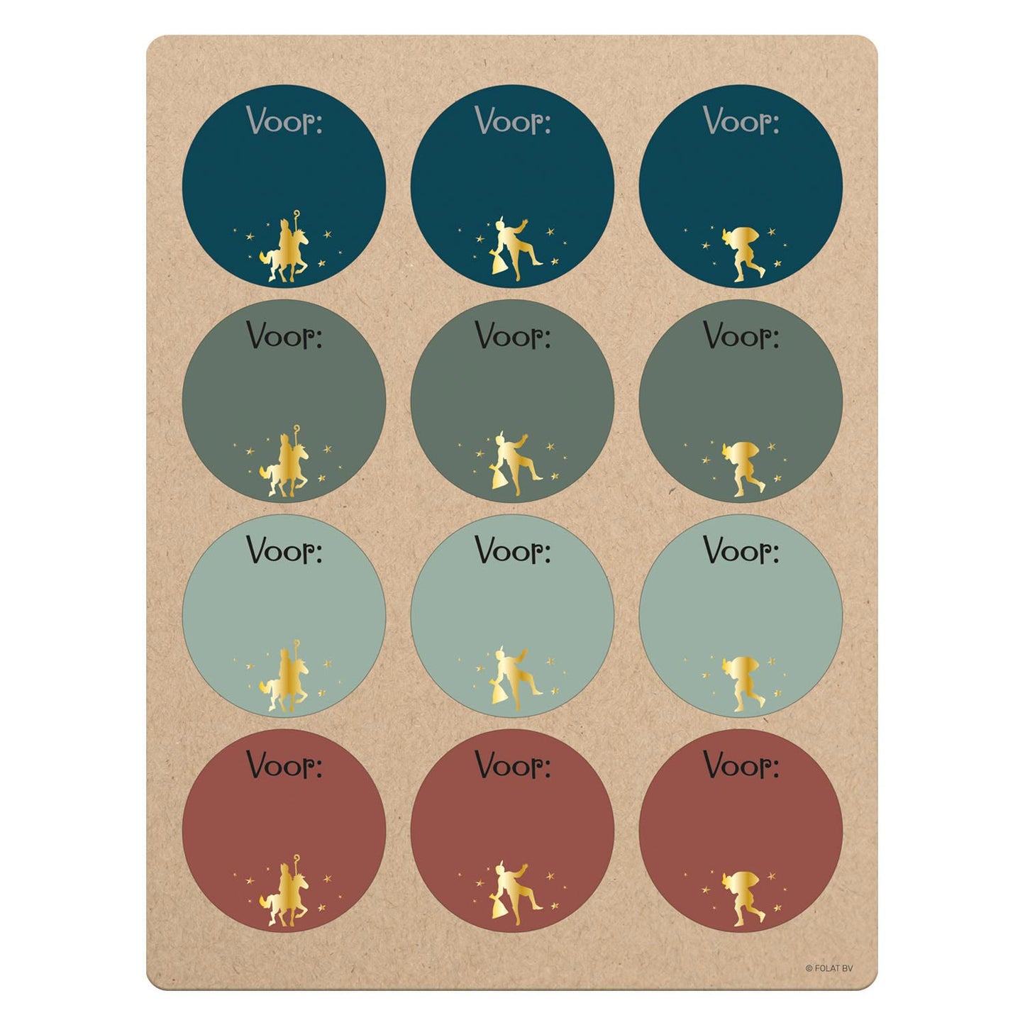 Stickers de noms cadeaux Sint et Piet, 12e.