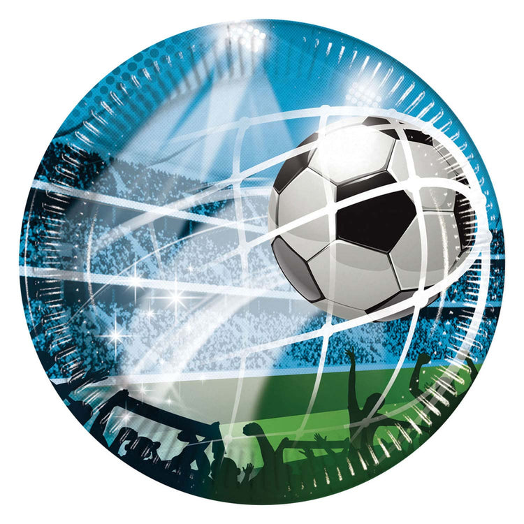 Assiettes en papier FSC Fans de football, 8pcs.