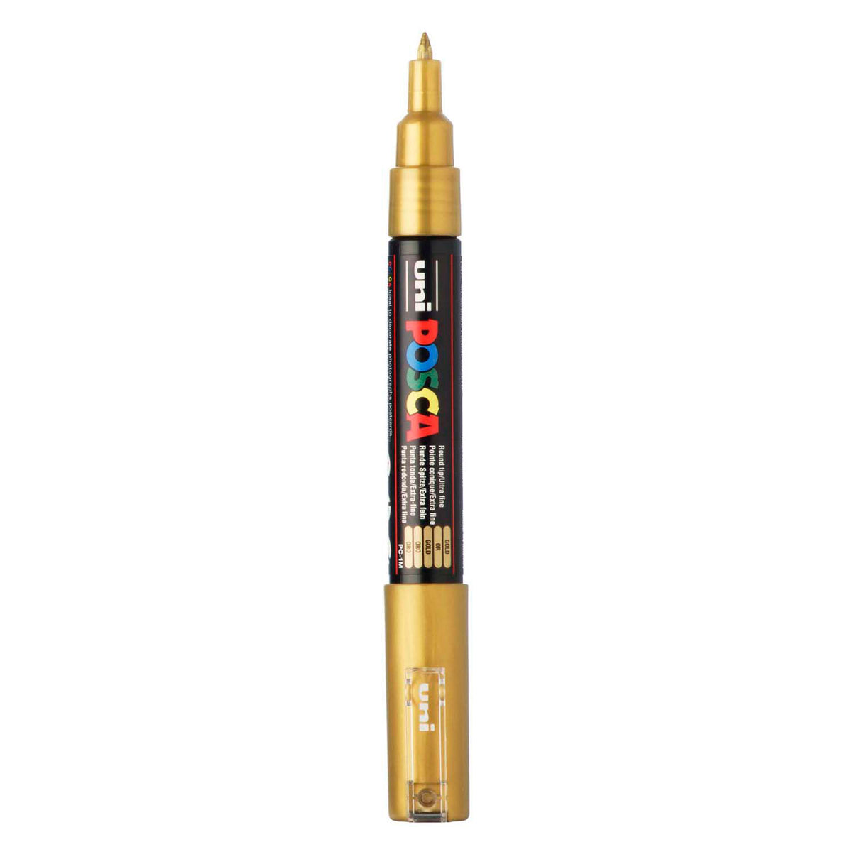 Marqueur Posca Uni-Posca, AFM PC-1M, épaisseur de ligne 0,7 mm, extra-fin, or, 1 pièce