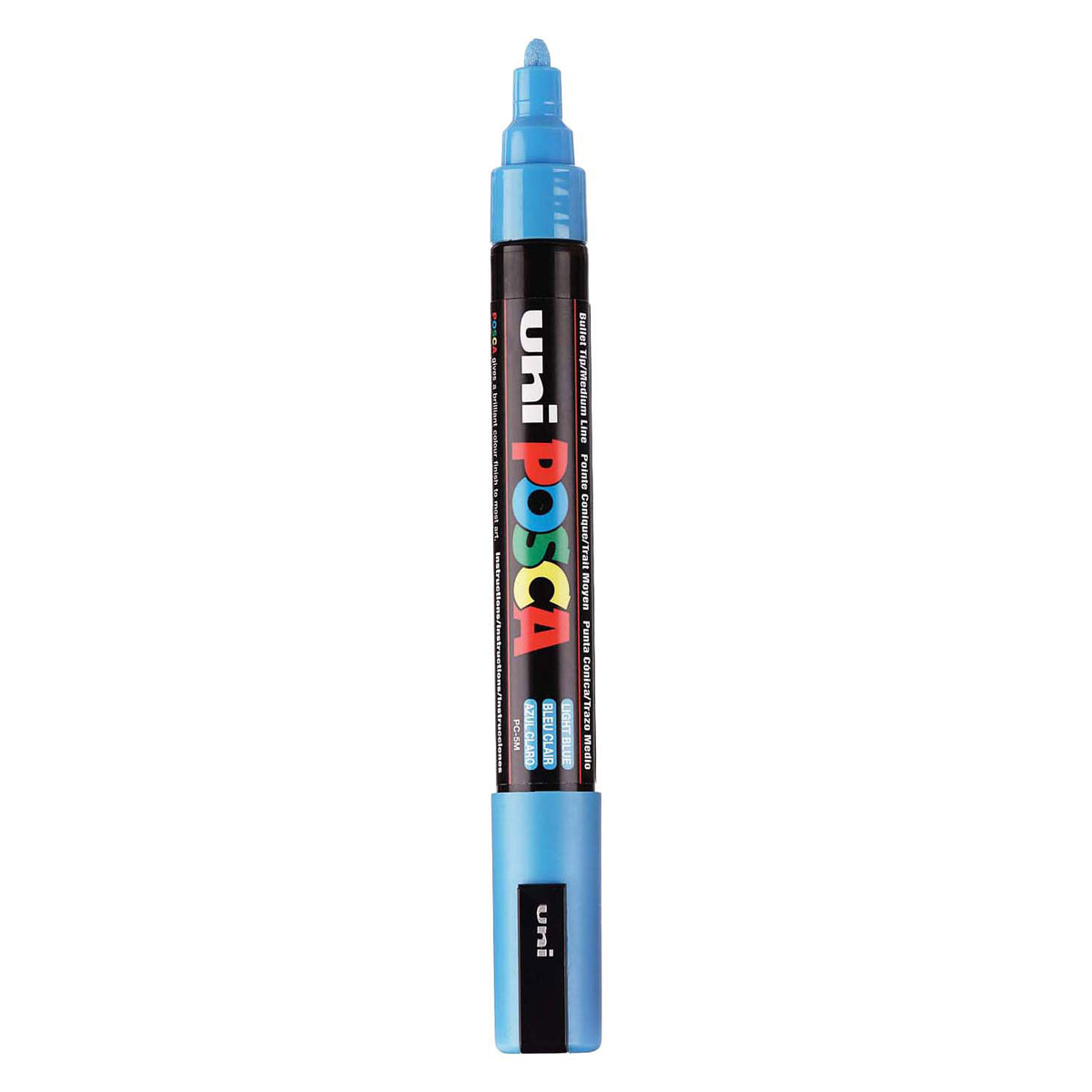 Marqueur Posca Uni-Posca, AFM PC-5M, épaisseur de ligne 2,5 mm, moyen, bleu clair, 1 pièce