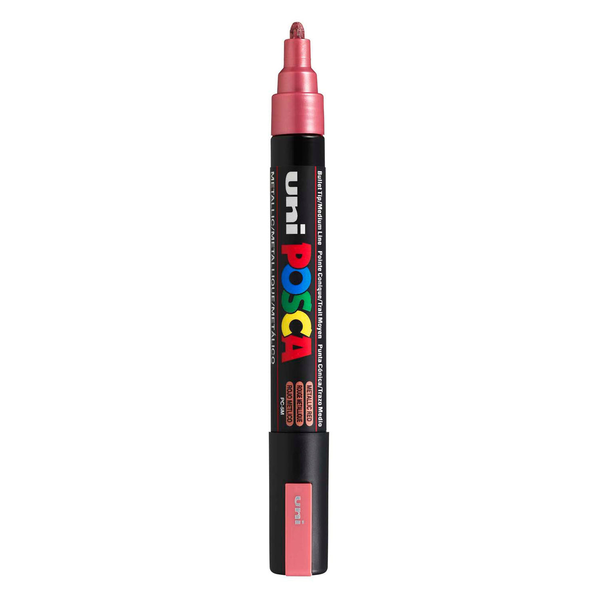 Marqueur Posca Uni-Posca, AFM PC-5M, épaisseur de ligne 2,5 mm, moyen, métal rouge, 1 pièce