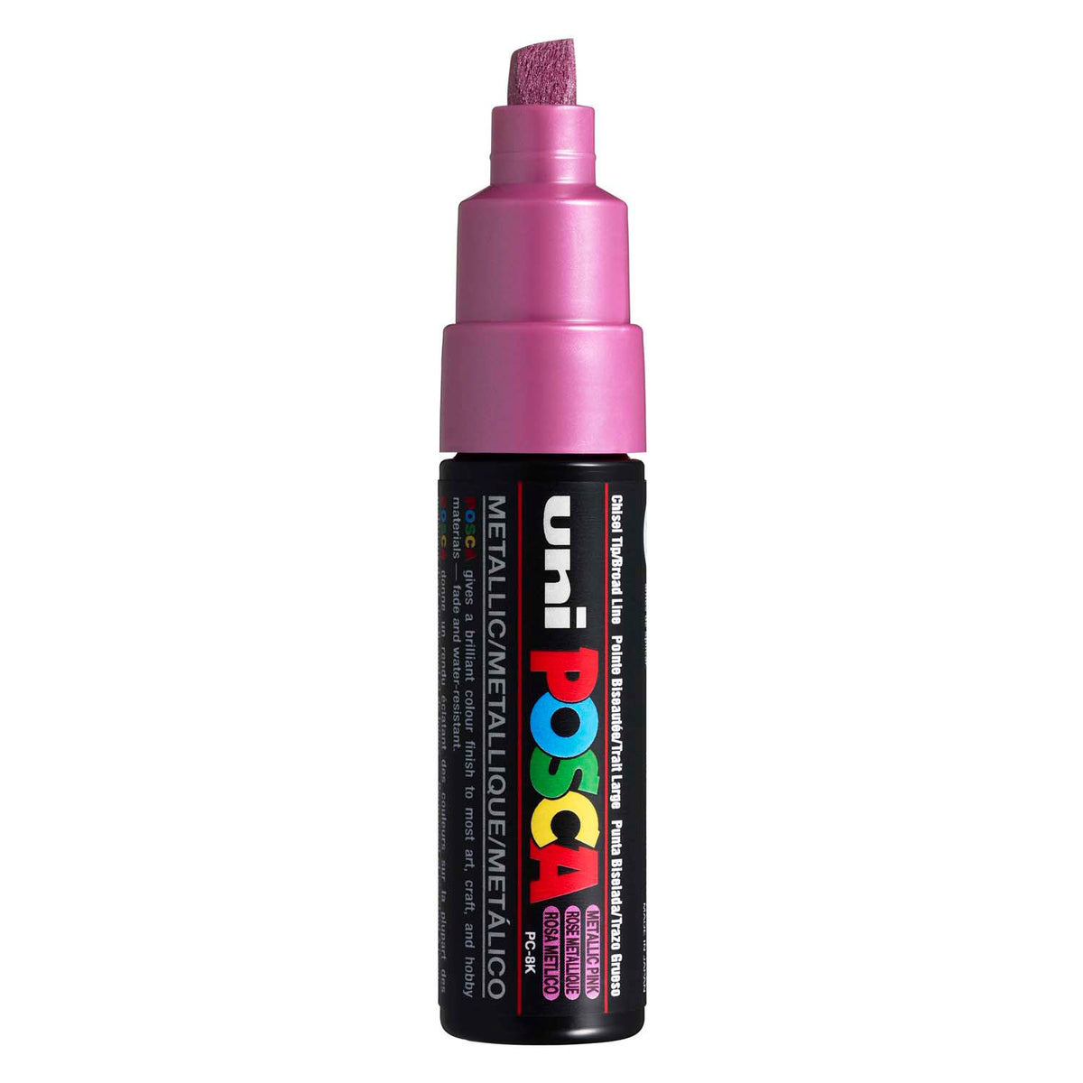 Marker Posca Uni-Posca, AFM PC-8K, épaisseur de ligne 8 mm, large, rose métallique, 1 pièce