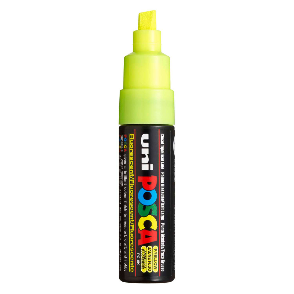Marqueur Posca Uni-Posca, AFM PC-8K, épaisseur de ligne 8 mm, large, jaune fluorescent, 1 pièce