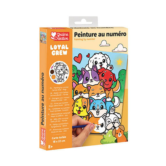 Graine peinture créative graine par numéro set chiens - incl. peinture acrylique et pinceau