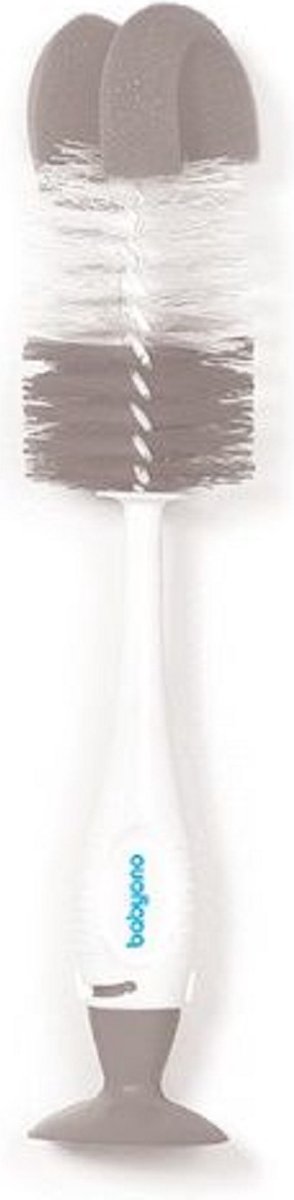 Babyono - brosse à biberon et tétine - gris - avec ventouse - sans BPA