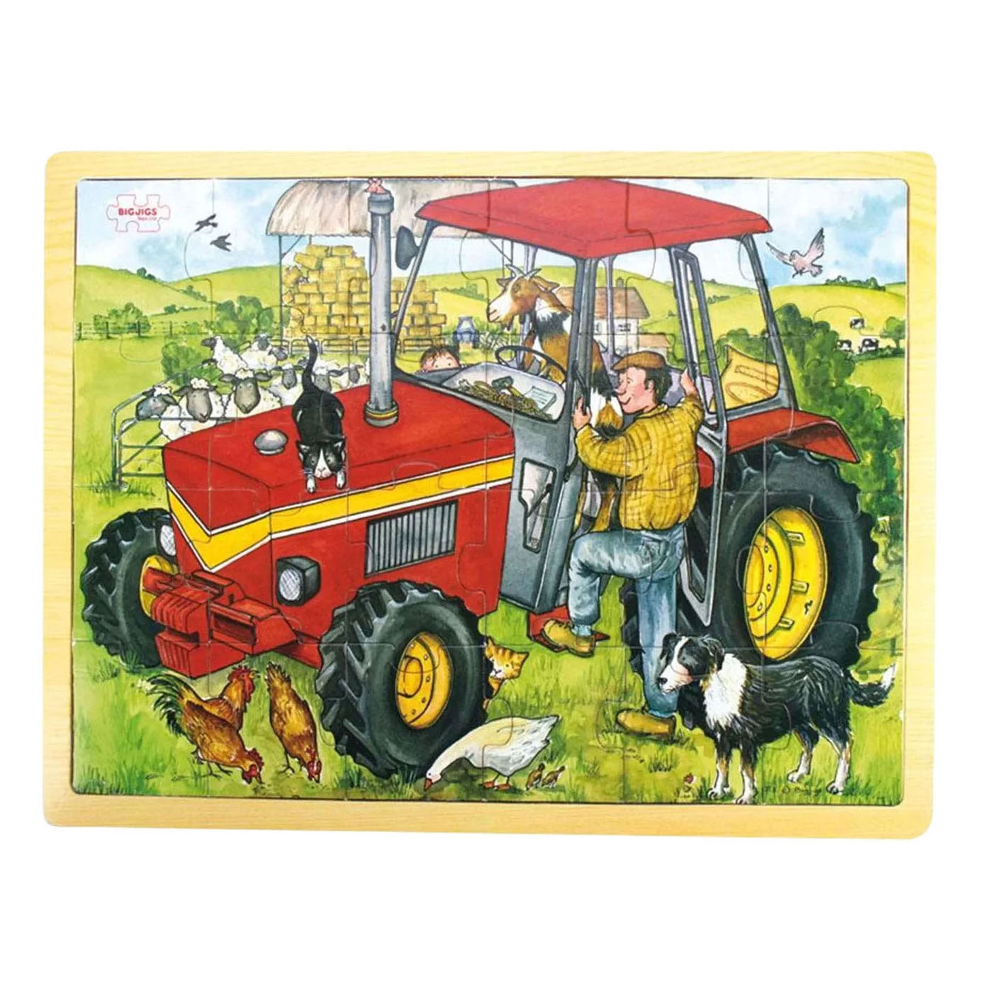 Bigjigs puzzle en bois tracteur - 20 pcs.