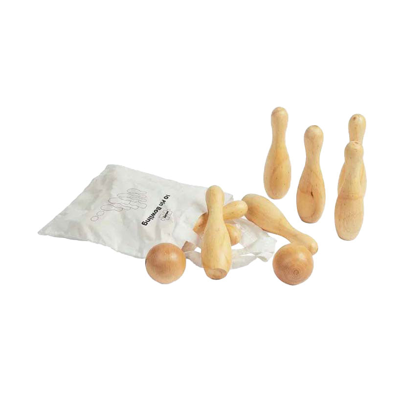 Bigjigs Bowling en bois, 12dlg.