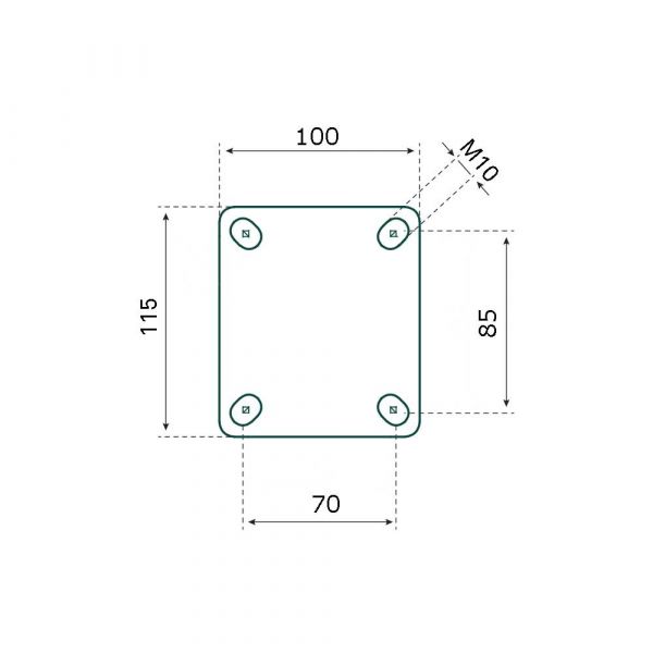 Roulette fixe 300x4 Roue anti-crevaison PU