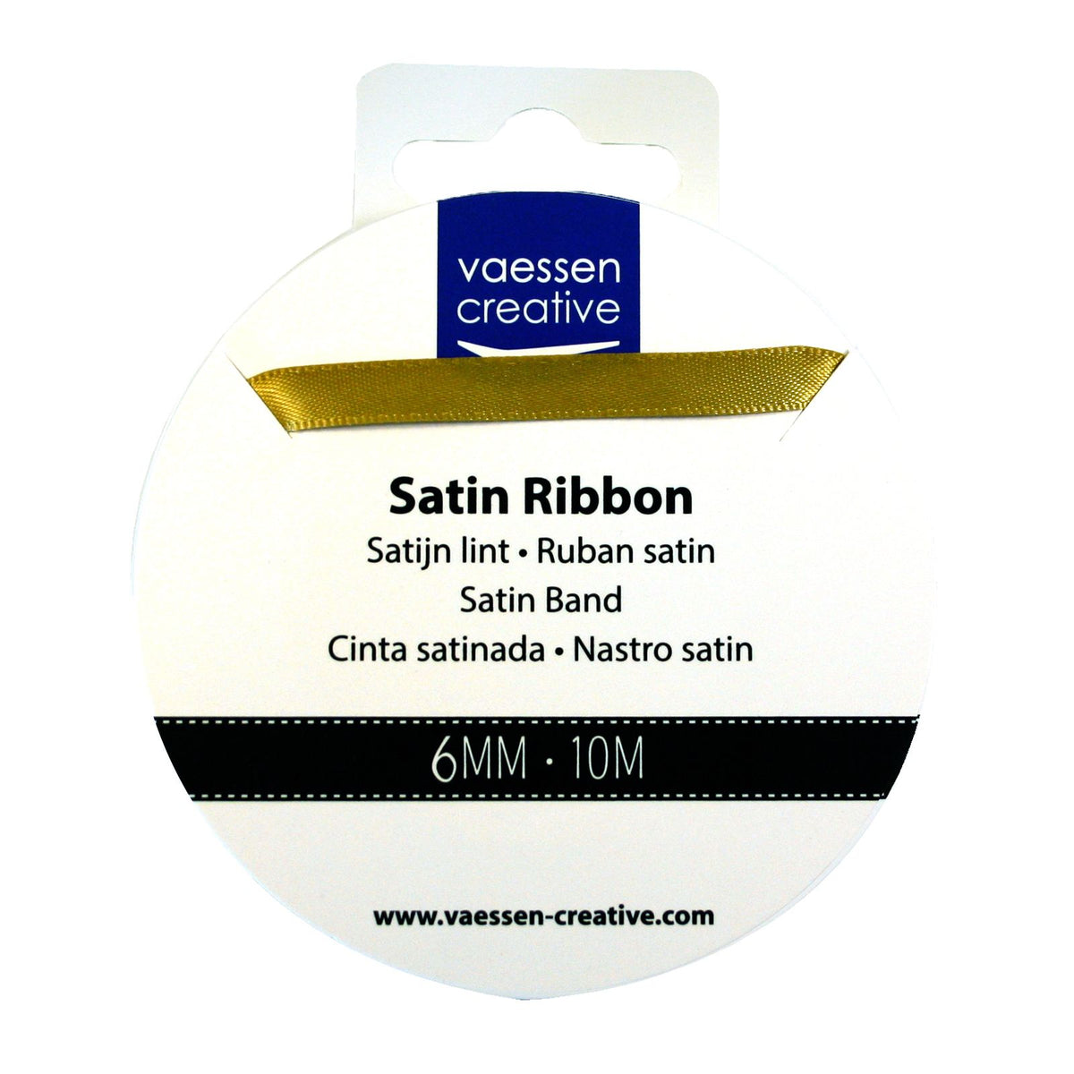 Vaessen creative • ruban satin 6mmx10m or