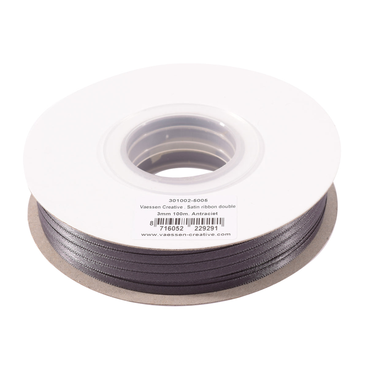 Vaessen creative • ruban satin 3mmx100m anthracite