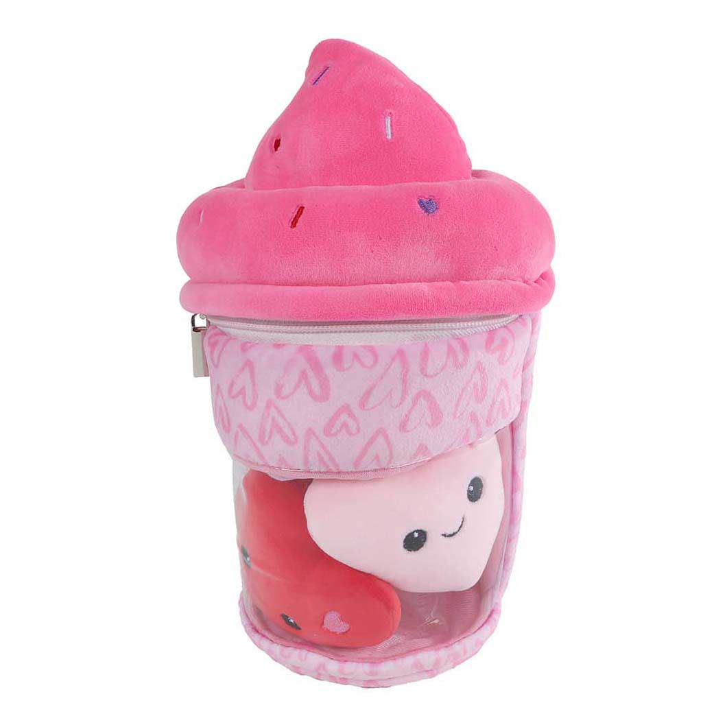 Peluche menu moelleux glace à 3 coeurs - 25cm