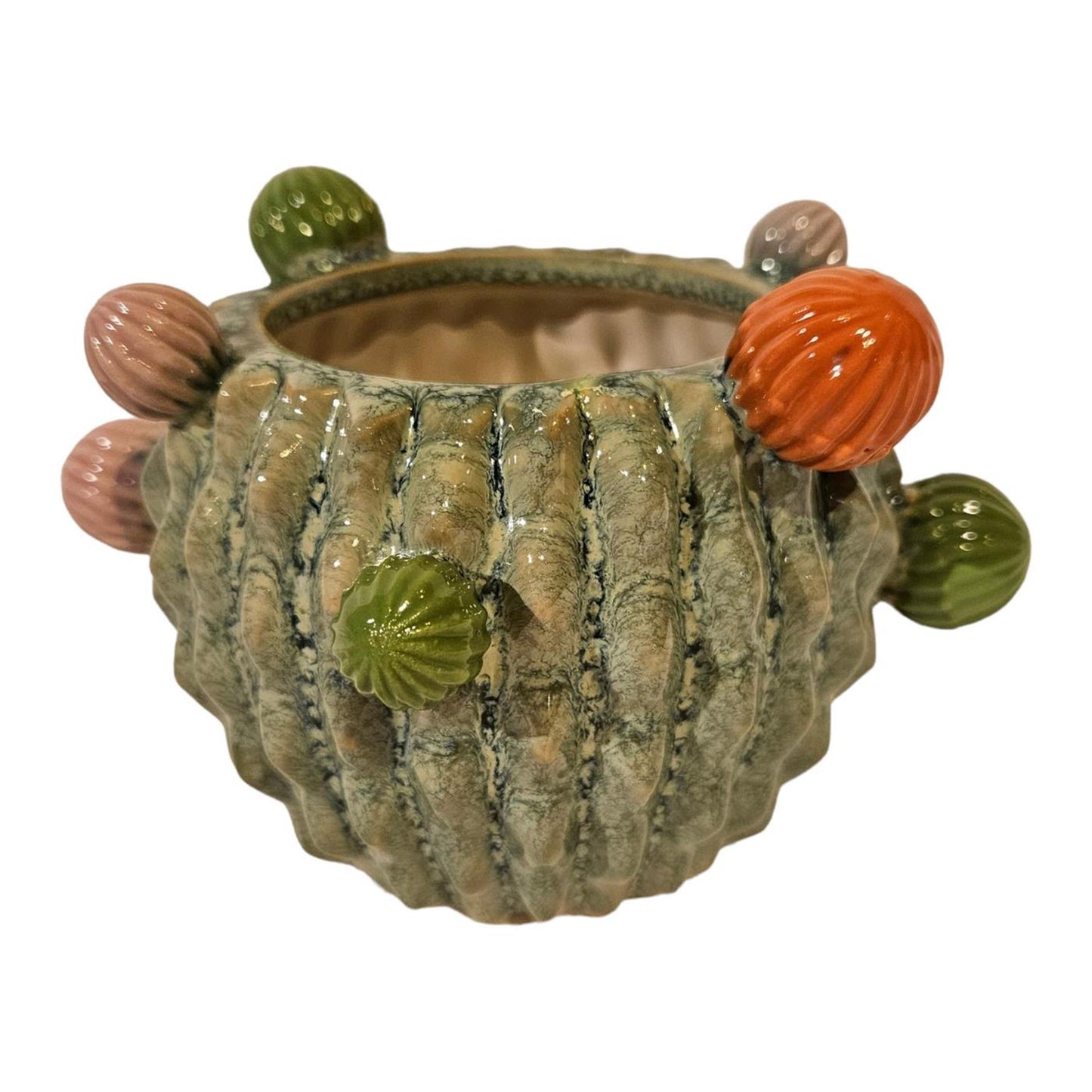 Pot de fleur ambiance manoir cactus 16,5x16,5x10,5cm