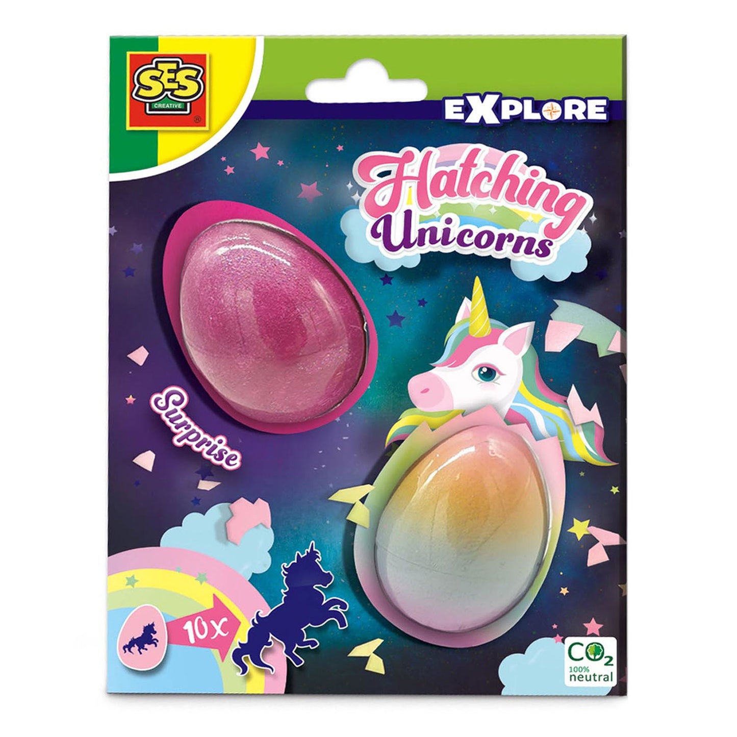 Ses Ses poussant les licornes surprise les œufs