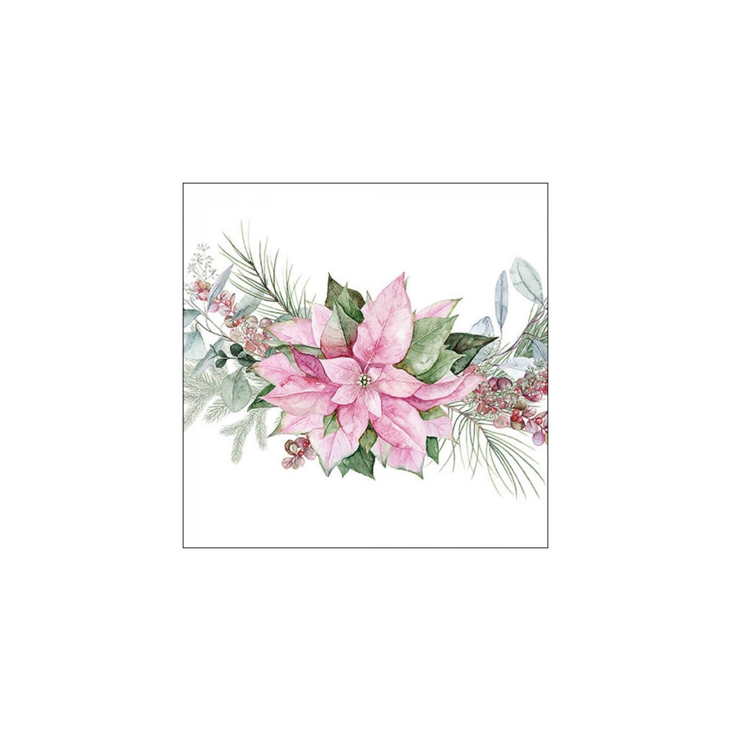 Serviettes Ambiente 33cm poinsettia rose